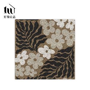 花卉系列《魅影浮花》獨家設計大尺寸可剪裁玄關大門絲圈刮泥墊