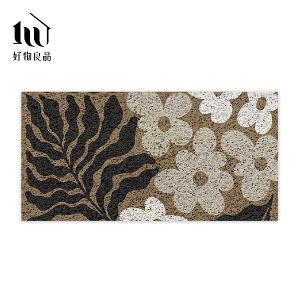 花卉系列《魅影浮花》獨家設計大尺寸可剪裁玄關大門絲圈刮泥墊