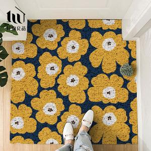 森林系列《黃色花語》獨家設計大尺寸可剪裁玄關大門絲圈刮泥墊