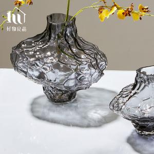 北歐透明感不規則岩石裝飾藝術花瓶