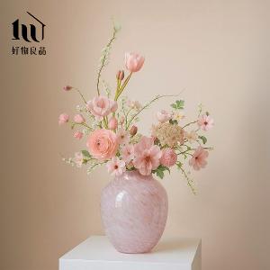 高質感繽紛手工藝術紋理漸變染色玻璃花瓶