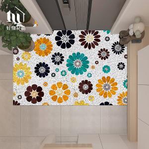 森林系列《清新花朵》北歐宜家風大尺寸可剪裁玄關大門絲圈刮泥墊