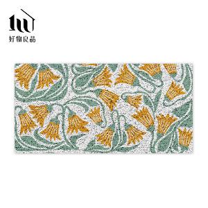 花卉系列《青葉藤花》獨家設計大尺寸可剪裁玄關大門絲圈刮泥墊
