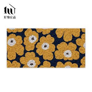 森林系列《黃色花語》獨家設計大尺寸可剪裁玄關大門絲圈刮泥墊