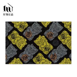 快樂祈福系列《黑系斂財》獨家設計大尺寸可剪裁玄關大門絲圈刮泥墊