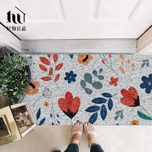森林系列《幸福花卉》獨家設計大尺寸可剪裁玄關大門絲圈刮泥墊