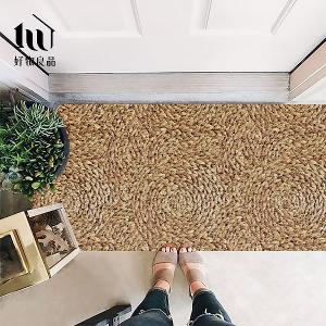 藝術系列《金色稻穗》獨家設計大尺寸可剪裁玄關大門絲圈刮泥墊