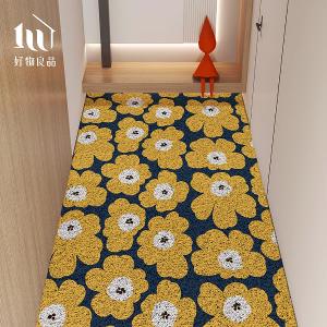 森林系列《黃色花語》獨家設計大尺寸可剪裁玄關大門絲圈刮泥墊