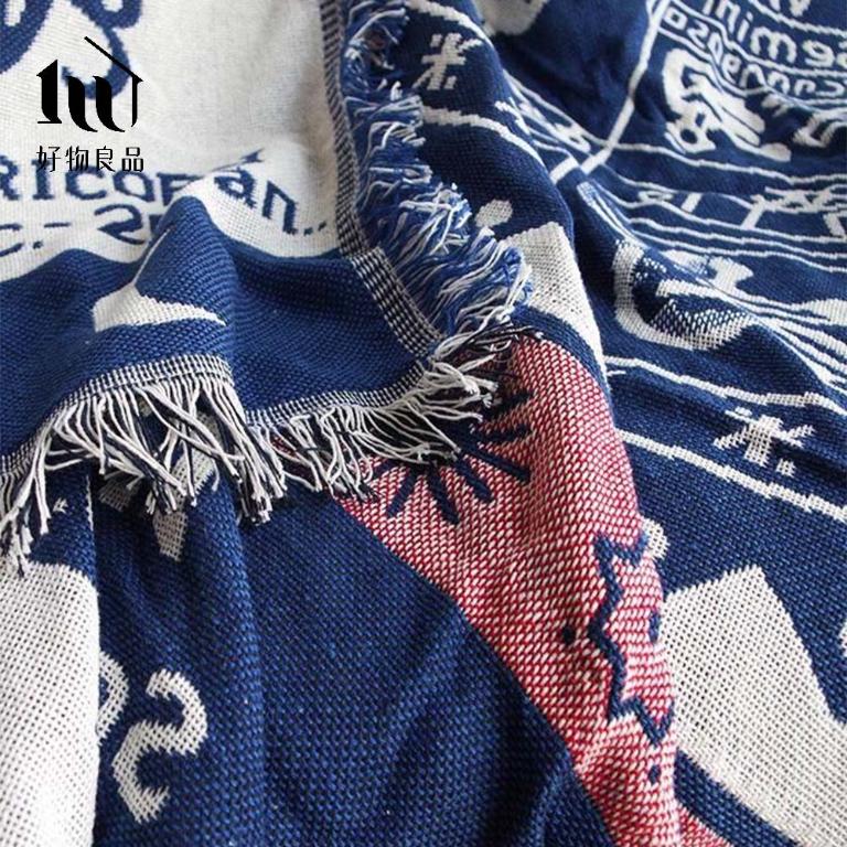 《星座圖騰》旅行居家兩用棉麻針織毯沙發毯汽車蓋毯