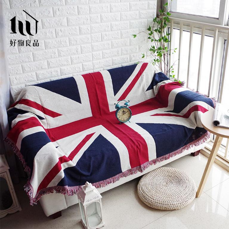 《英國國旗》旅行居家兩用棉麻針織毯沙發毯汽車蓋毯