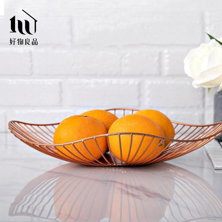 《花邊形矮款》客廳裝飾藝術金屬鏤空收納置物零食水果網籃