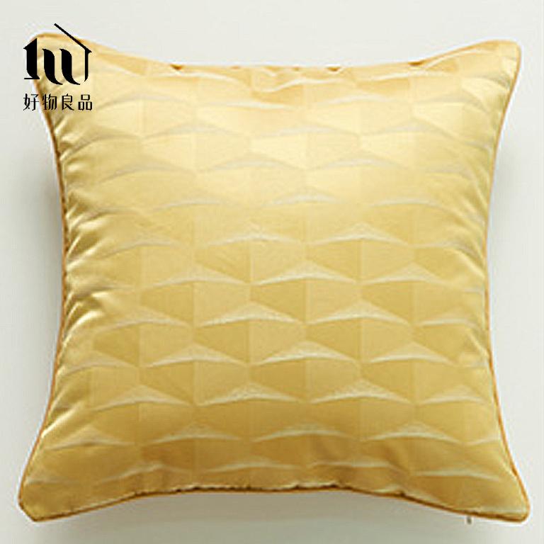 方形_奢華絲滑金邊幾何提花抱枕套｜立體金邊包邊 隱形拉鍊 耐磨不起球
