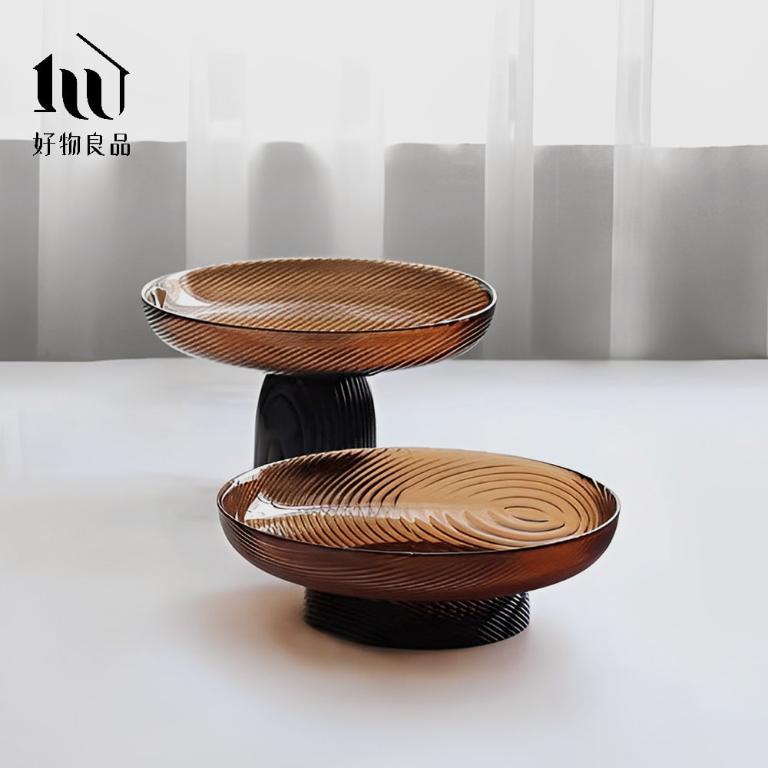 北歐撞色玻璃果盤零食擺盤(3色任選)