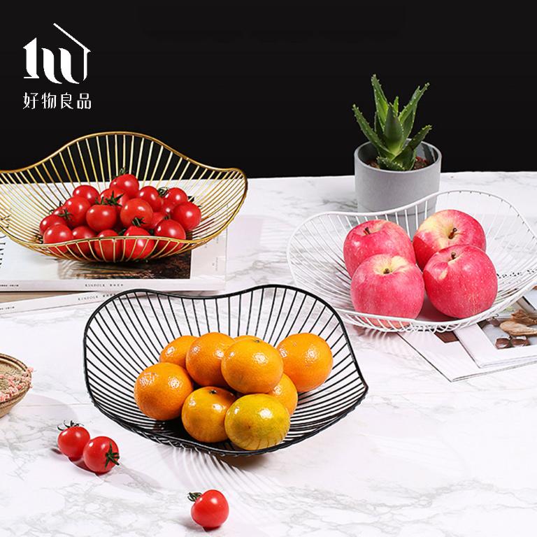 《花邊形矮款》客廳裝飾藝術金屬鏤空收納置物零食水果網籃