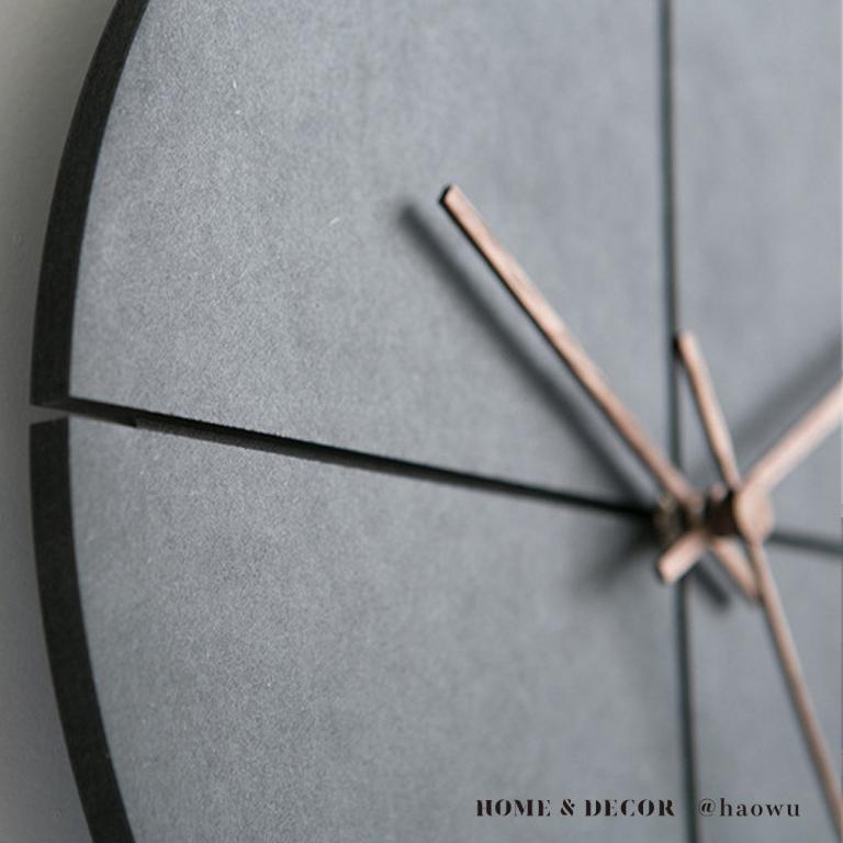 日本設計環保再生材黑色系靜音掛鐘