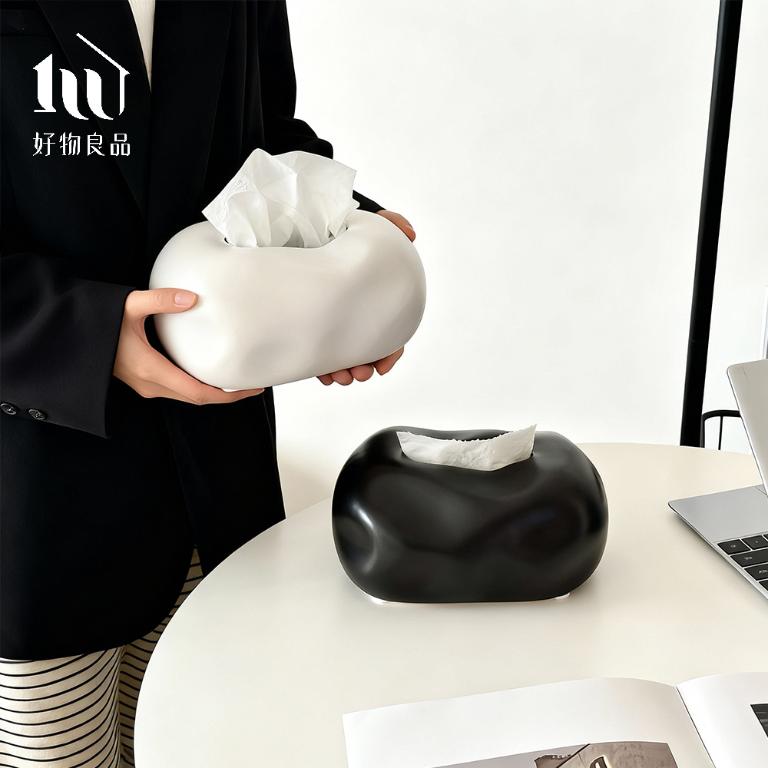 北歐設計輕奢陶瓷衛生紙盒