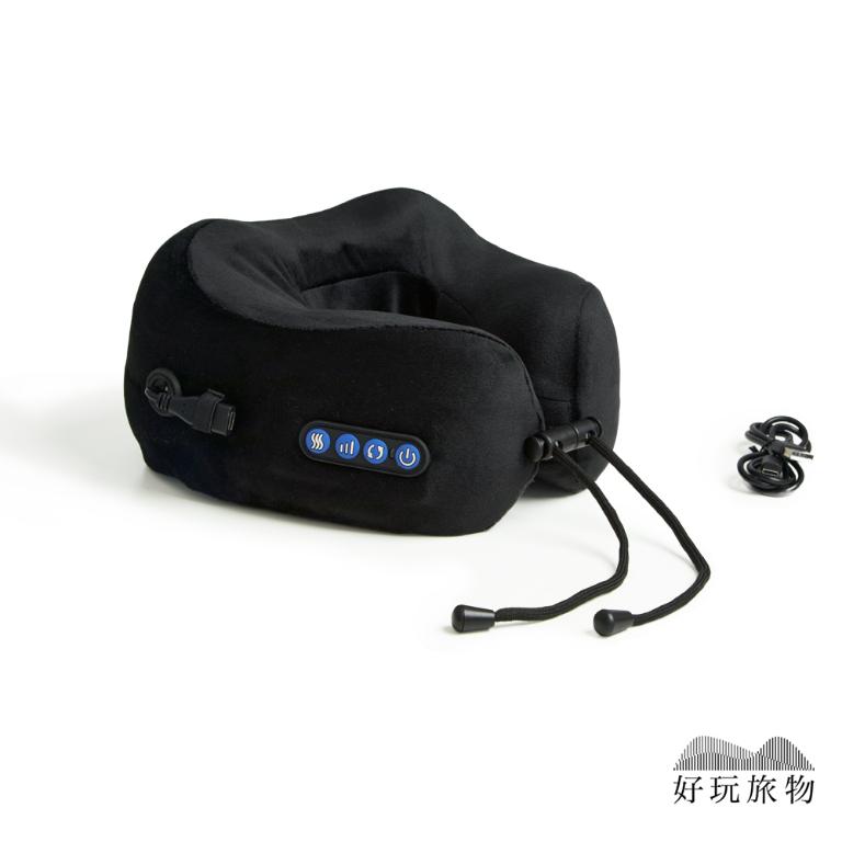 充電式恆溫肩頸按摩旅行U型靠枕