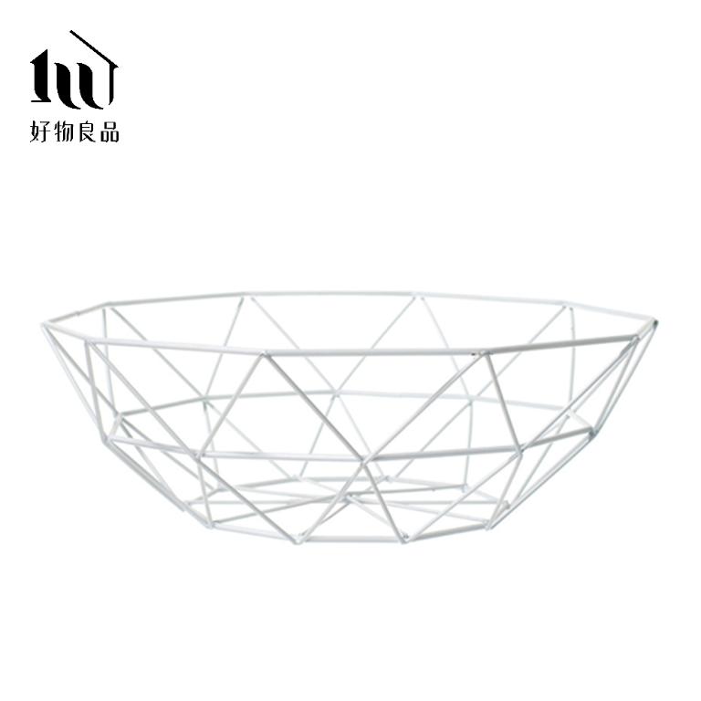 《三角形織紋矮款》客廳裝飾藝術金屬鏤空收納置物零食水果網籃