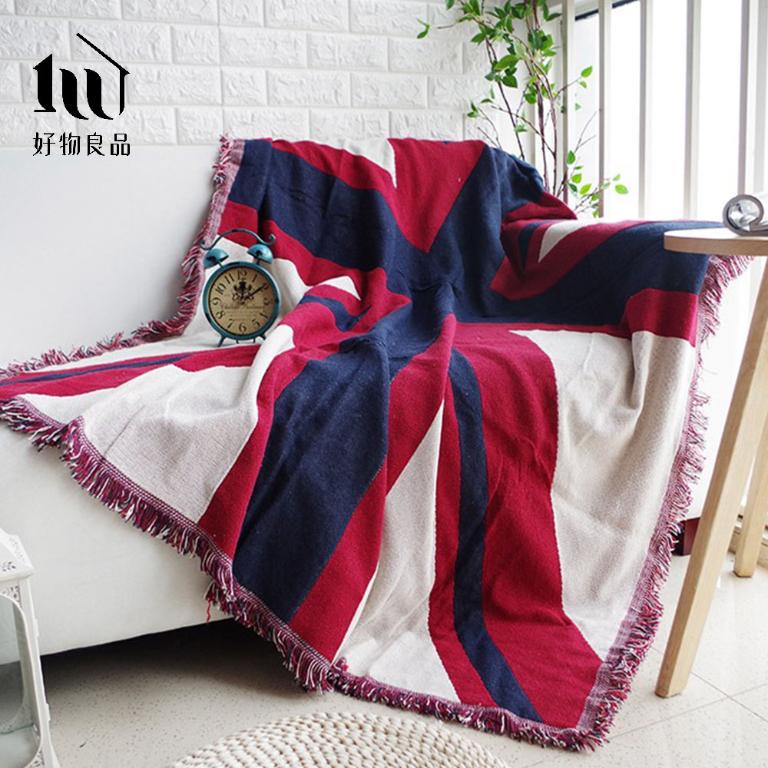 《英國國旗》旅行居家兩用棉麻針織毯沙發毯汽車蓋毯