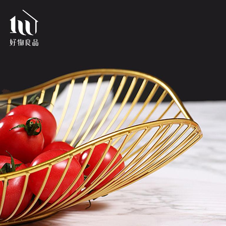 《花邊形矮款》客廳裝飾藝術金屬鏤空收納置物零食水果網籃