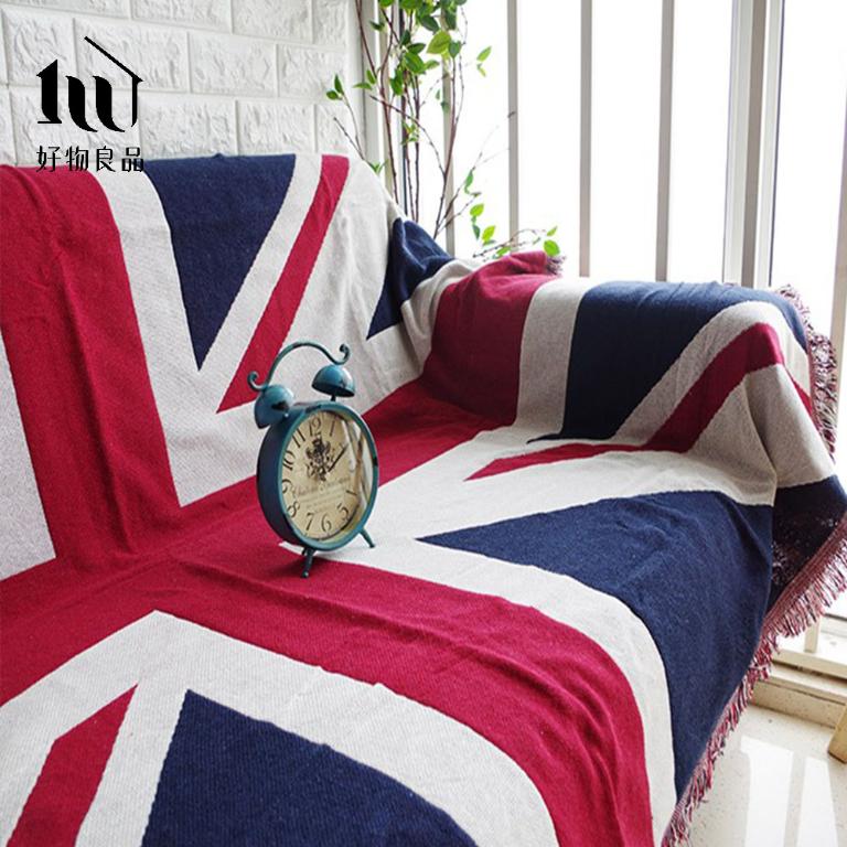 《英國國旗》旅行居家兩用棉麻針織毯沙發毯汽車蓋毯
