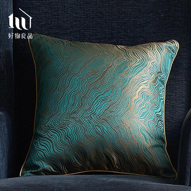 歐式奢華波紋金絲刺繡沙發抱枕