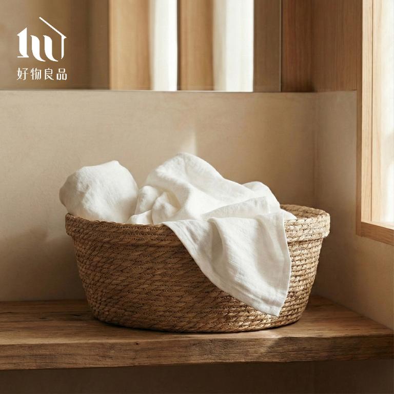 二入組_手工編織桌面收納籃｜化妝品收納盒 雜物置物筐 玄關鑰匙盤