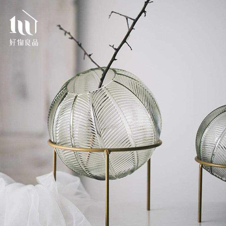 北歐手工圓型玻璃球形花瓶