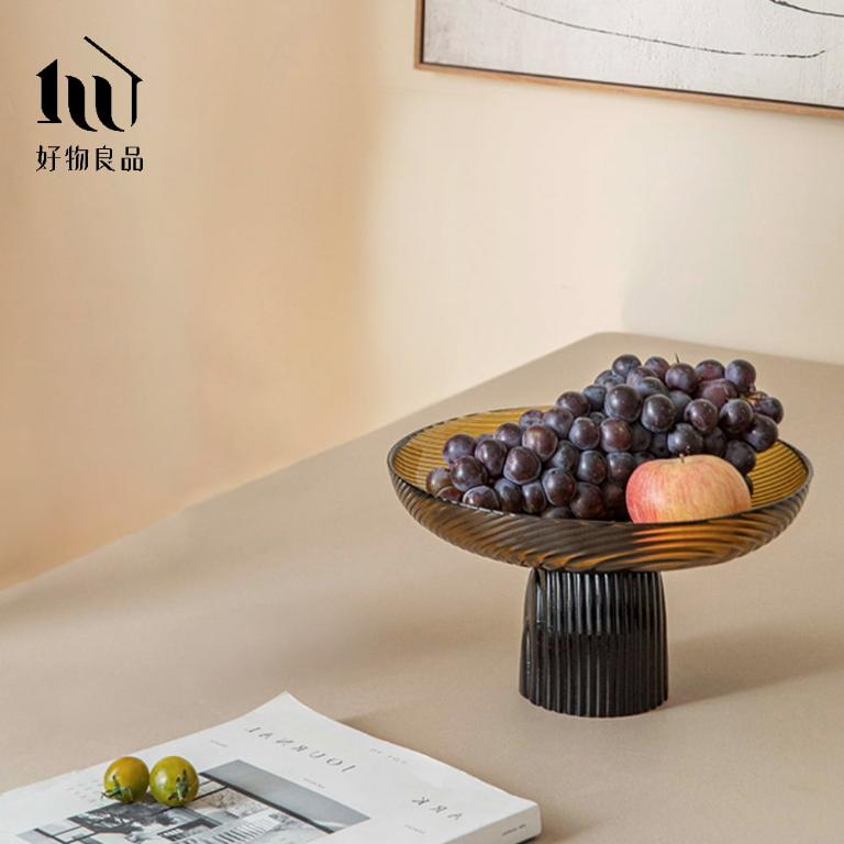 北歐撞色玻璃果盤零食擺盤(3色任選)