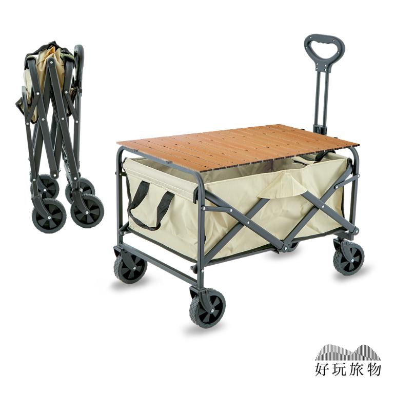 戶外可拆洗折疊露營推車(附桌板)