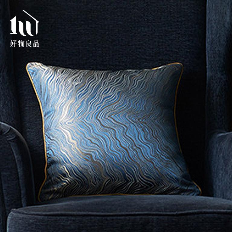 歐式奢華波紋金絲刺繡沙發抱枕