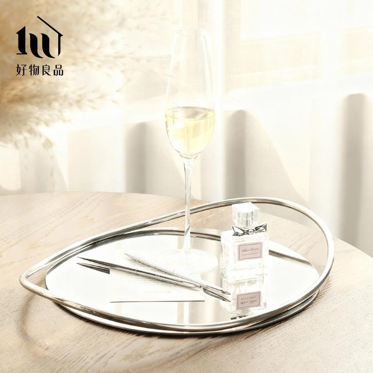 304不銹鋼原木鏡面擺飾配件咖啡托盤