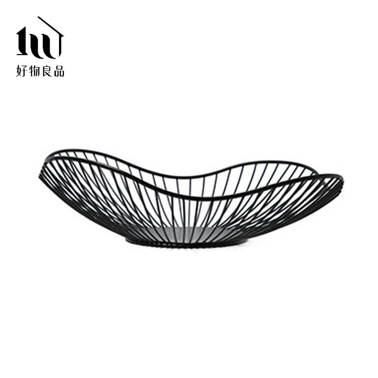 《花邊形矮款》客廳裝飾藝術金屬鏤空收納置物零食水果網籃