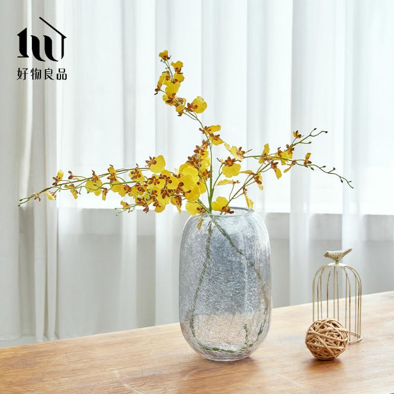 《矮款/高款》家居輕奢透明冰裂玻璃花瓶