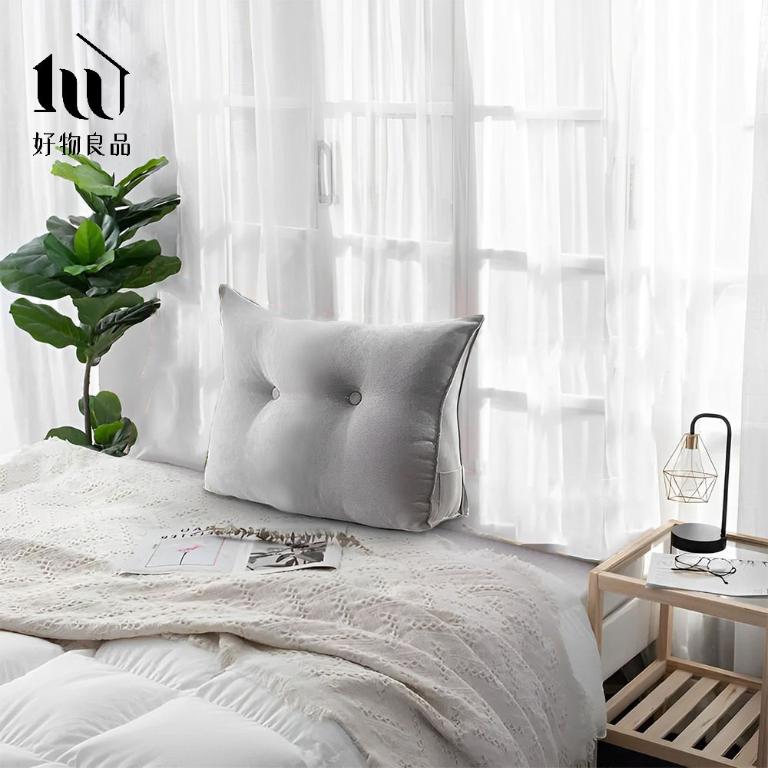 單人_日式簡約三角形床頭腰背靠枕 (80x50x20厚cm)