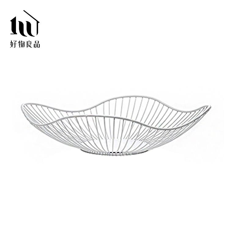 《花邊形矮款》客廳裝飾藝術金屬鏤空收納置物零食水果網籃