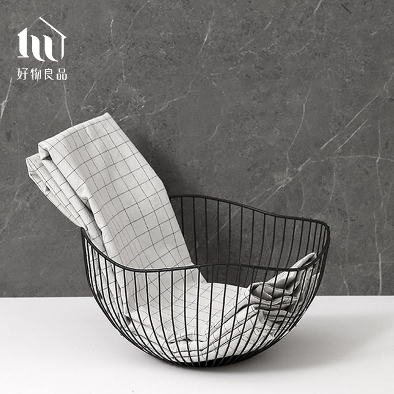 《花邊形高款》客廳裝飾藝術金屬鏤空收納置物零食水果網籃
