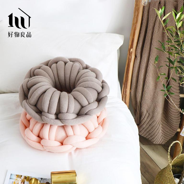 手工甜甜圈結抱靠枕(4色任選)