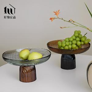 北歐撞色玻璃果盤零食擺盤(3色任選)