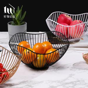 《花邊形高款》客廳裝飾藝術金屬鏤空收納置物零食水果網籃