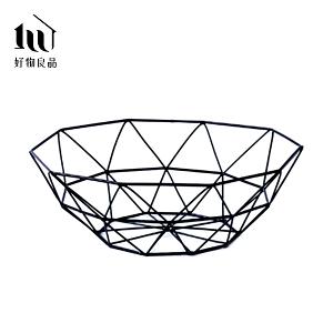 《三角形織紋矮款》客廳裝飾藝術金屬鏤空收納置物零食水果網籃