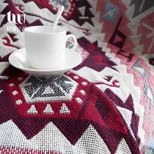 《波希米亞-紅》旅行居家兩用棉麻針織毯沙發毯汽車蓋毯