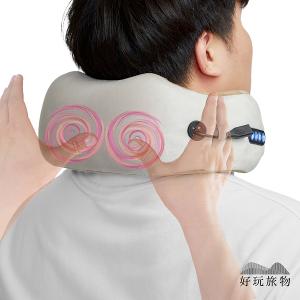 充電式恆溫肩頸按摩旅行U型靠枕