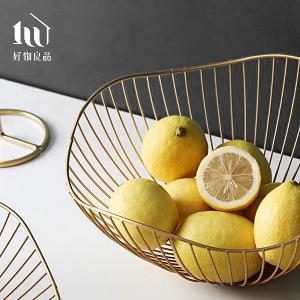 《花邊形高款》客廳裝飾藝術金屬鏤空收納置物零食水果網籃