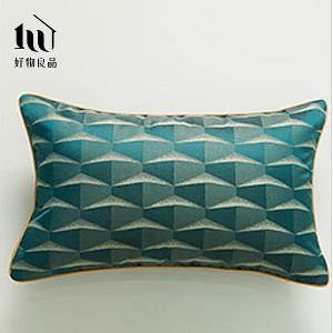 長形_奢華絲滑金邊幾何提花抱枕套｜立體金邊包邊 隱形拉鍊 耐磨不起球