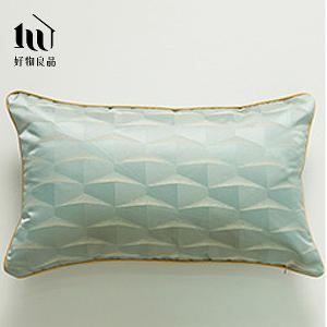 長形_奢華絲滑金邊幾何提花抱枕套｜立體金邊包邊 隱形拉鍊 耐磨不起球