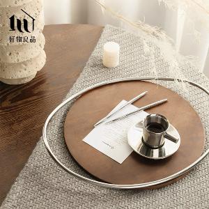 304不銹鋼原木鏡面擺飾配件咖啡托盤