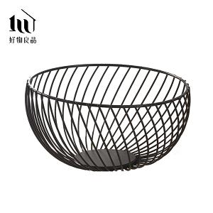 《經典圓盆》客廳裝飾藝術金屬鏤空收納置物零食水果網籃