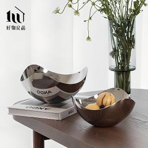 304不銹鋼拋光鏡面水果飾品鑰匙收納金屬盆