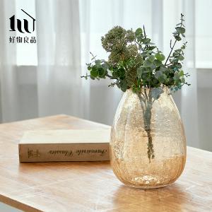 《矮款/高款》家居輕奢透明冰裂玻璃花瓶